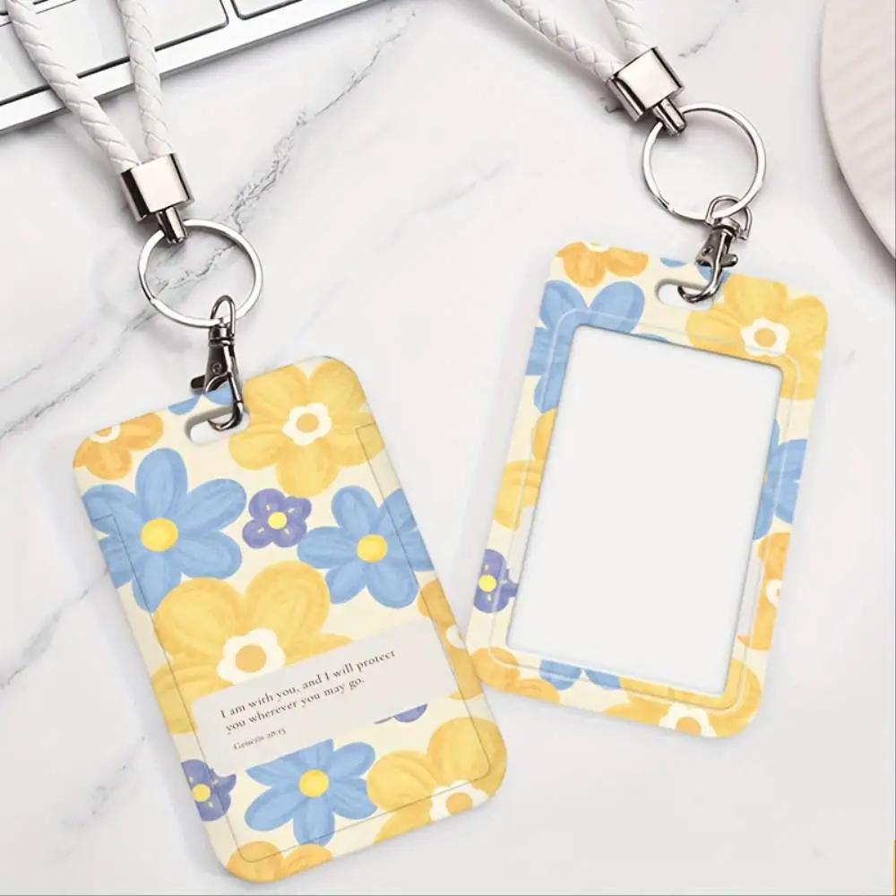 Floral Bible Verse ID Card Holder Plastic Badge Case For Doctor Nurse Student Employee ID Bank Access Card Christmas Gift