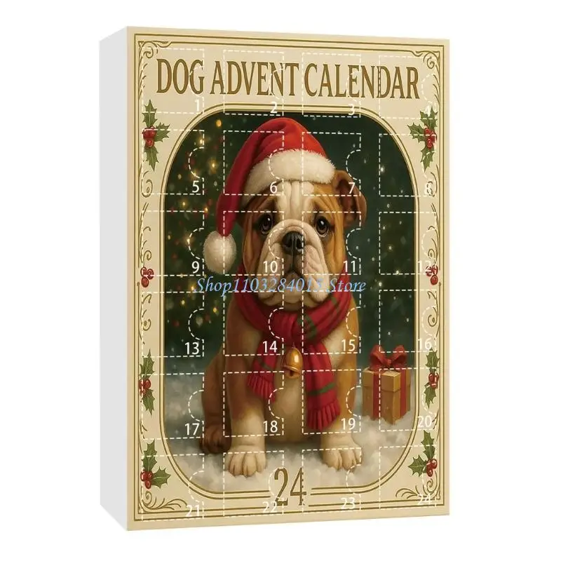 R6FF Dog Lovers Advent Calendar Christmas Tree Decorations Blind Boxes With Surprise Acrylic Ornaments For Holiday Countdown