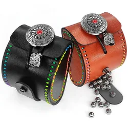 Slingshot Accessory Belt Pouch Magnet Belt Clip Portable Leather Bag Steel Ball Storage Bag Portable Pu Leather Case Bag