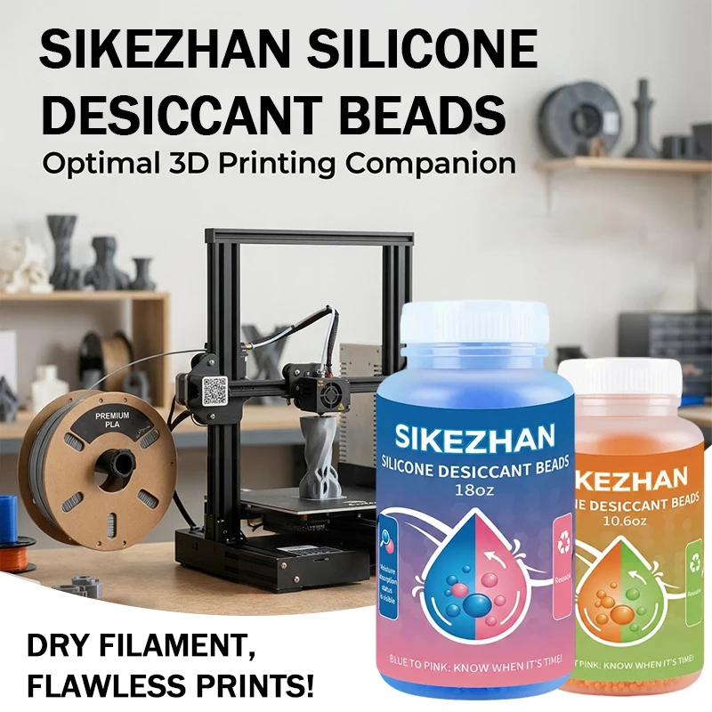 

Color Changing Silica Gel Desiccant Reusable Moisture Absorber for 3D Printing Filament and Electronics Dry Box SIKEZHAN