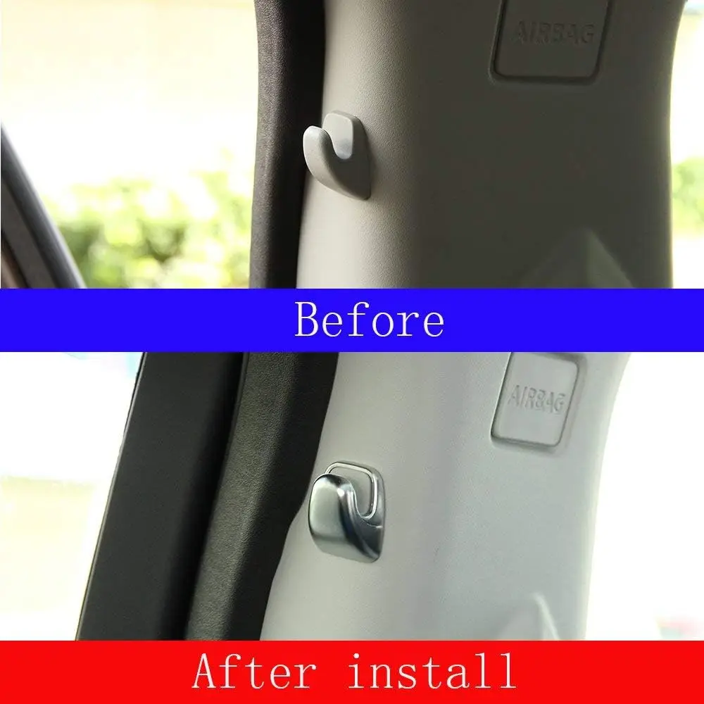 ABS Silver B Pillar Post Hook Cover Trim For Land Rover Discovery Sport L550 2015-2019 Passenger Side Hook Refit Kit Accessories