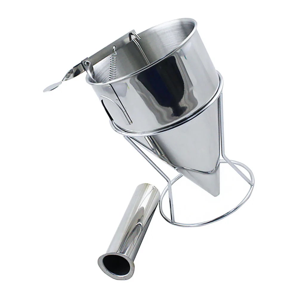 

Piston Funnel Dispenser Silver Tone Heavy Duty Baking Tool for Octopus Balls DIY Sushi Cake Batter Kitchen Supply Funnel
