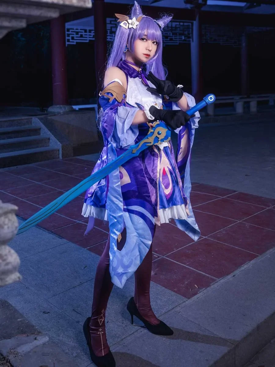 

Genshin Keqing Cosplay Costume Game Genshin Impact Sexy Women Anime Dress Carnival Halloween Uniforms