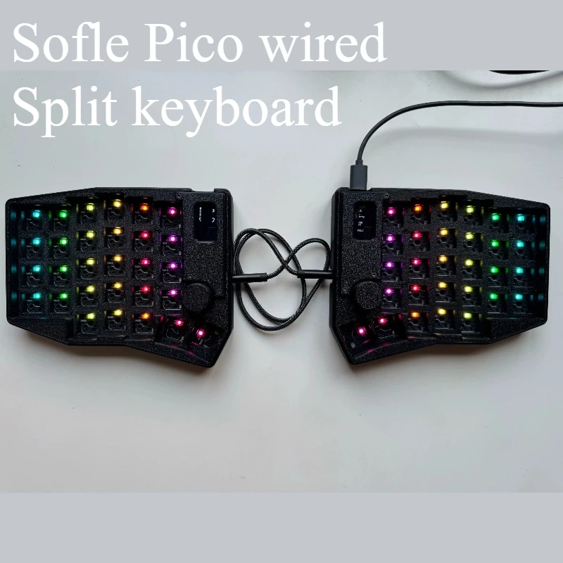 Sofle Pico Wired Split Keyboard With Screen Knob Customized Single Mode Hot Swappable Separate Mechanical Keyboard MX Switch VIA