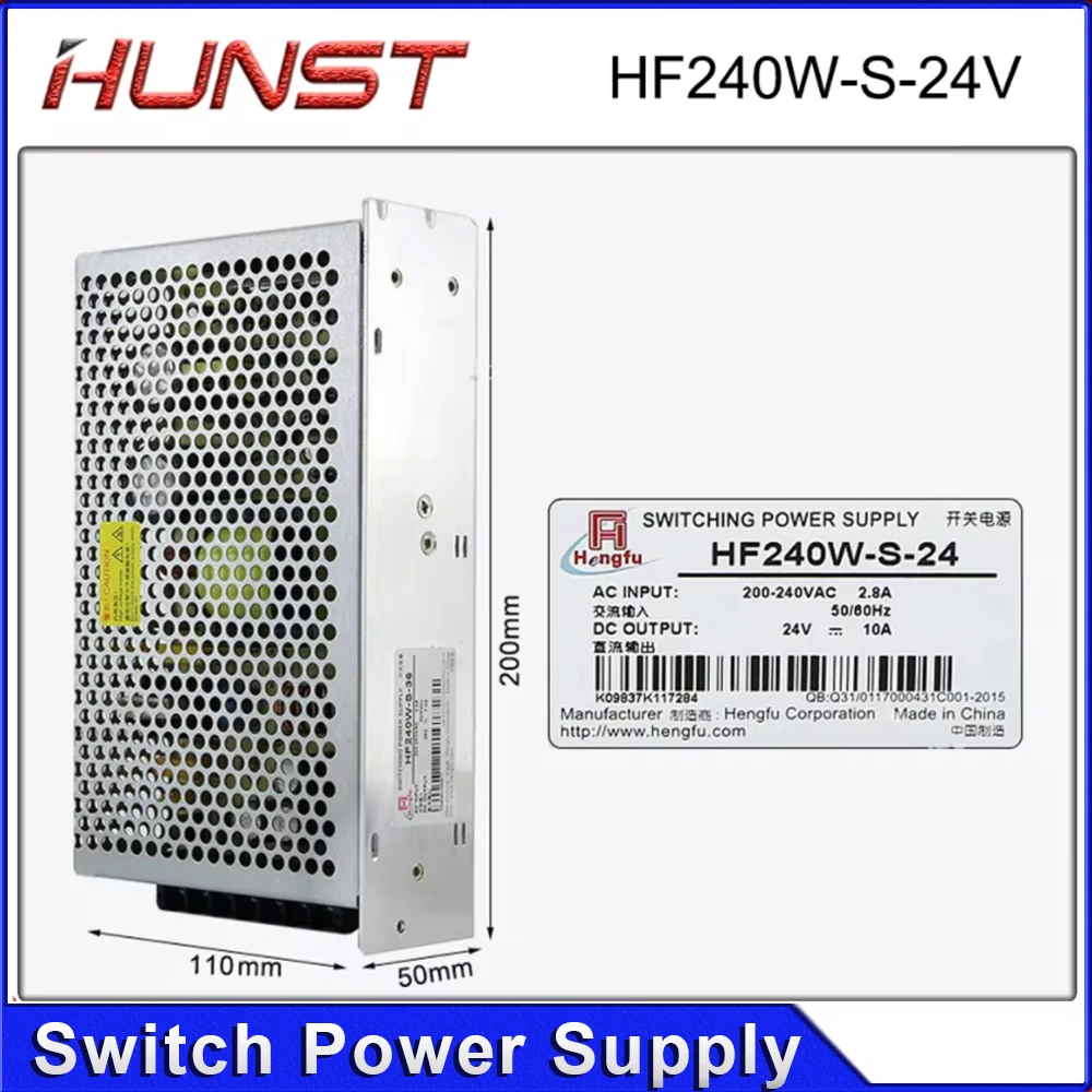 

HUNST Hengfu Switching Power Supply HF240W-S-24 HF240W-S-36 for Laser Engraving Machines, Marking Machines, CNC Machine Tools.