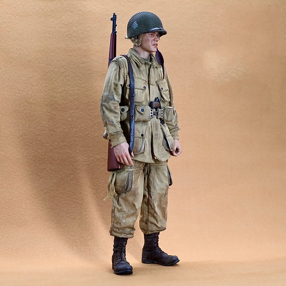 

1/6 DID A80161 WWII Series US 101st Army Division Ryan 2.0 Soldier M42 Uniform Dress Tops Pant Waist Belt Fit 12" Action Doll