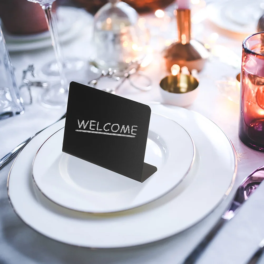 12 Pcs Mini Blackboard Food Labels 100x75mm PVC Chalkboard Tabletop Signs Restaurant Price Boards Buffet Menu Display Signs