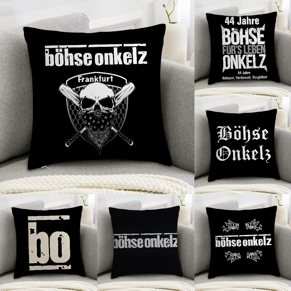 B-Bohse O-Onkelz Rock Pillow Case Sofa Decorative Home Double-sided Print Plush Square Throw Pillow Covers Cushion Decor Cover