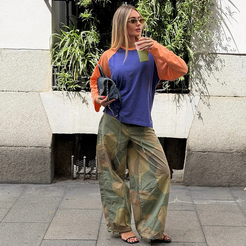 Elegant Printed Women's Pants Lace-Up Loose Soft Lady Long Trousers 2026 Autumn Winter Chic New Female All-Matched Street Slacks