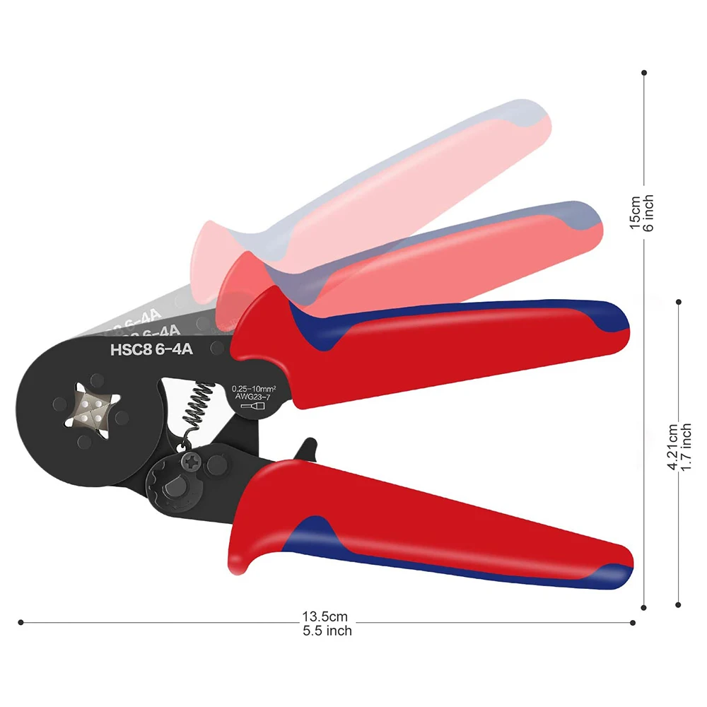 Tube Terminal Crimping Tools Ferrule Crimping Pliers HSC8 6-4 0.25-10mmยฒ 23-7AWG 6-6 0.25-6mmยฒ Electrician Clamp Sets Wire Tip