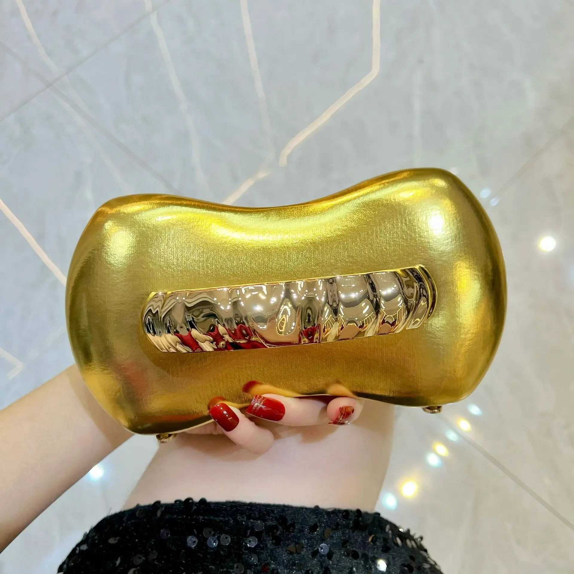 

Новая женская сумка, модная золотая вечерняя сумка, роскошная дизайнерская женская сумка через плечо, клатч