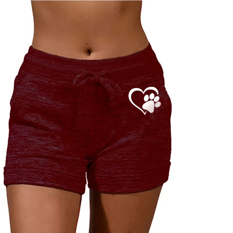 Women's lace up pure cotton shorts, colorful fashionable fitness pants, casual and comfortable home sleeping pants