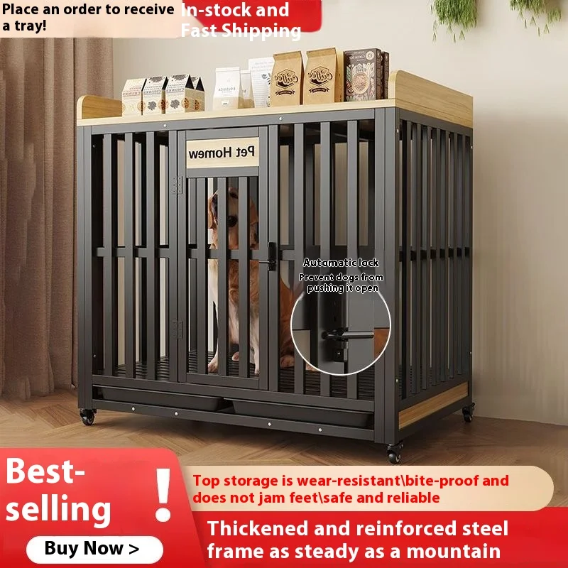 

Большой ящик для собак со встроенным туалетом, сверхмощная домашняя будка для домашних животных для средних и больших собак, усиленная клетка Лабрадора Золотиристого ретривера