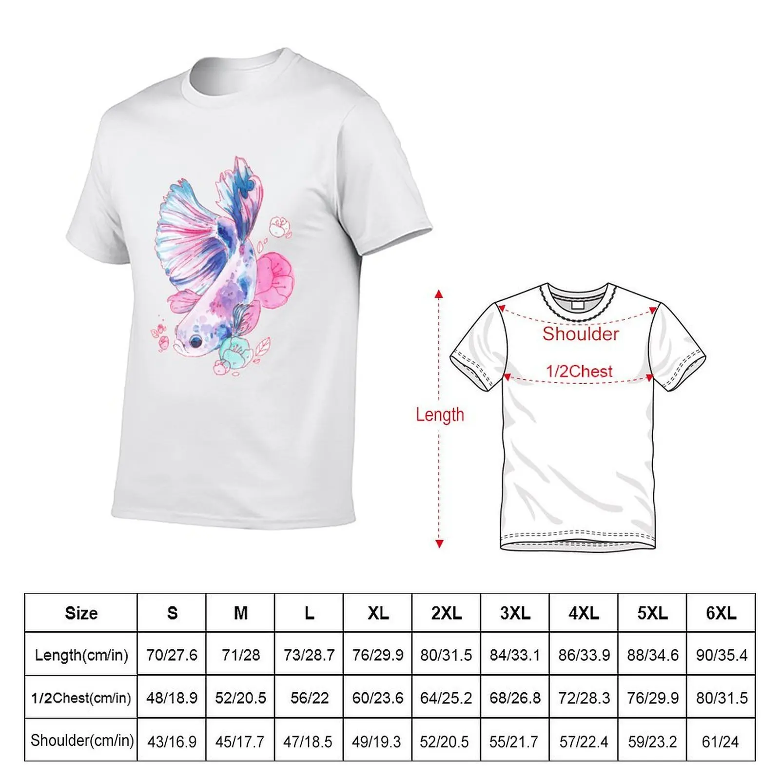 Floral Betta T-Shirt man graphic t shirt man t shirt summer T-Shirt