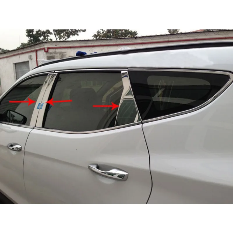 High quality stainless steel window trim cover(a Set of 6pcs) For 2013 2014 2015 2016 2017 Hyundai Santa Fe ix45