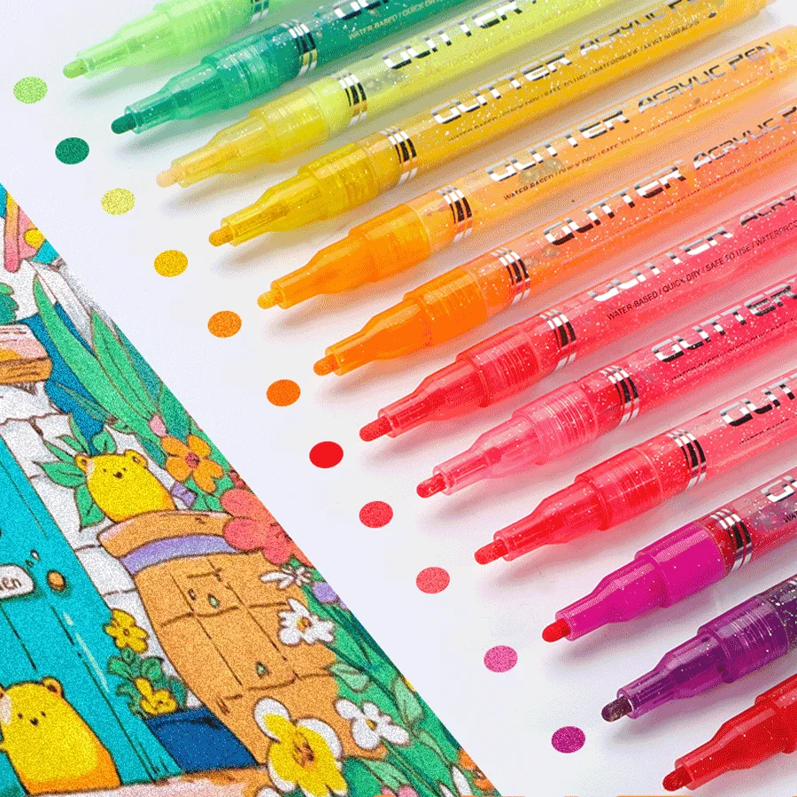 12-24 Color Marker Pen Tip Art Supplies Painting Brush Pen Color Set Suitable for Gift Pens, Pencils, Writing, Office and School Use view 6