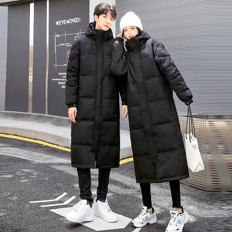 Women's Couples Long Cotton Coat Extra Long Celebrity Same Style Cotton Coat Warm Comfortable Fashionable Winter Coat Women