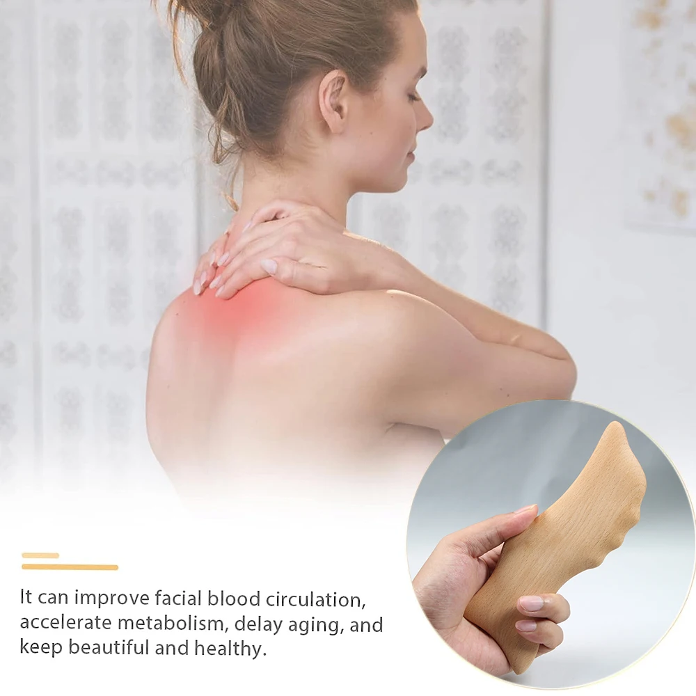 Gua Sha Massagegerät, Holztherapie-Massagegerät, Anti-Cellulite-Massagegerät zur Lymphdrainage, Schabebrett zur Körperformung