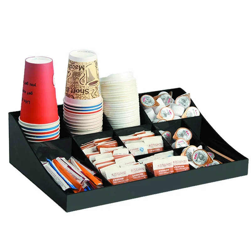 

Tableware Coffee Sugar Cup Stirrer Napkin Acrylic Seasoning Storage Box Coffee Cup Holder Tray