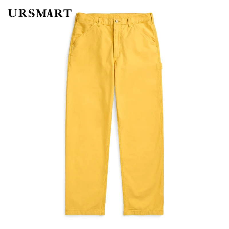 Yellow Cotton Men's Pants 2024 Spring and Autumn New Product Classic British Fashion Elegant Style Customized Pants for Men