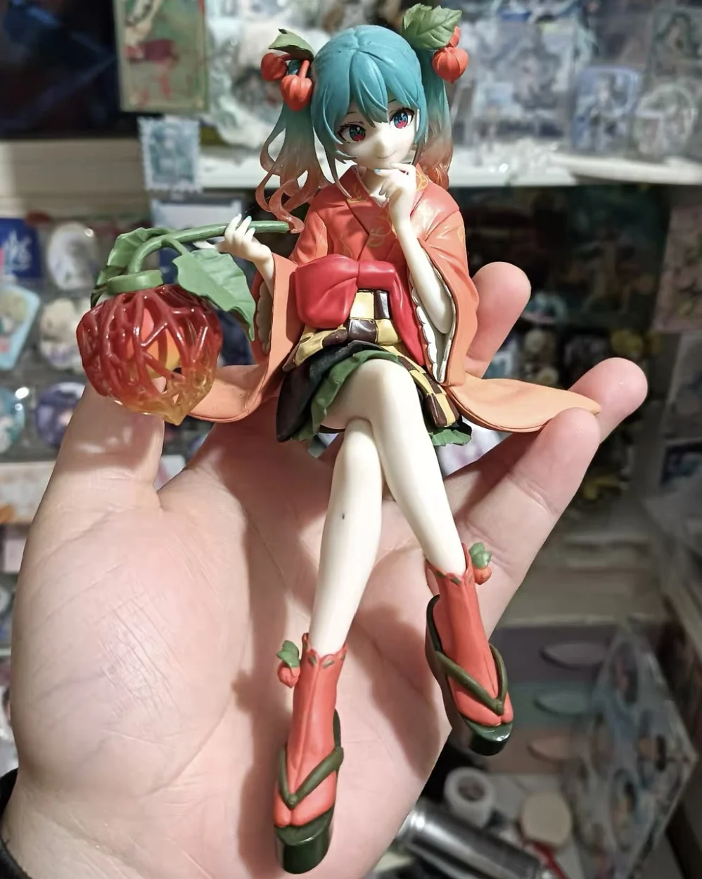 Original BANDAI FuRyu Hatsune Miku Noodle Stopper Anime Figure Toy Flower Fairy Winter Cherry Action Anime Figure Figurine Model