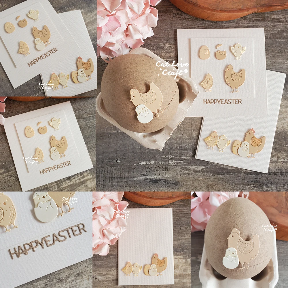 Catlove-troqueles de corte de Metal de pollo de Pascua, molde para álbum de recortes, plantilla para cuchillo, troqueles troqueles para hacer tarjetas, manualidades, grabado en relieve, nuevos troqueles para