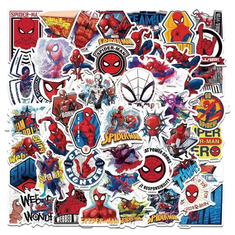 BeastKingdom Spiderman Capitán América periféricos de animé pegatinas lindas de dibujos animados maleta para diario de estudiante pegatinas de grafiti creativas
