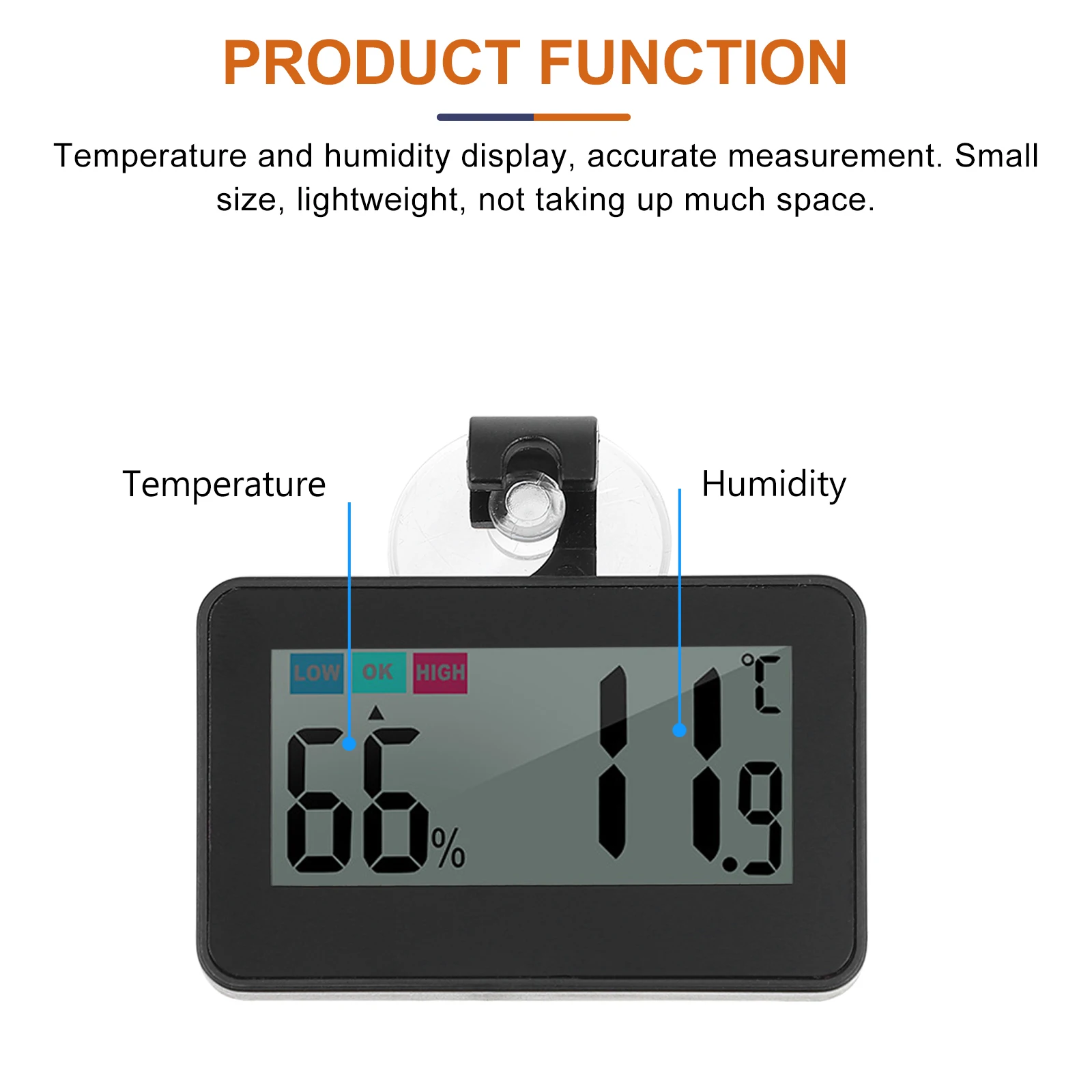

Digital Temperature Humidity Meter Indoor Outdoor Freezer Refrigerator Alarm Mini Thermometer Magnet Adsorption Home Use
