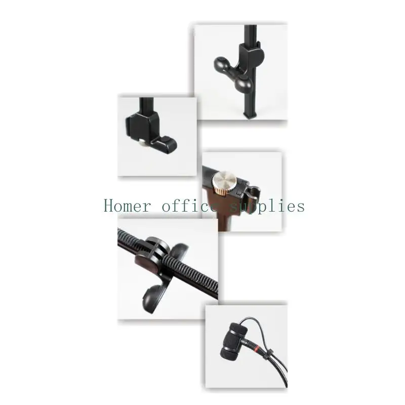 K43B Instrument Clamp Sound Pickup Mount with Flexible Positioning Arm and Contact Surfaces for Concerts and Music Instruction