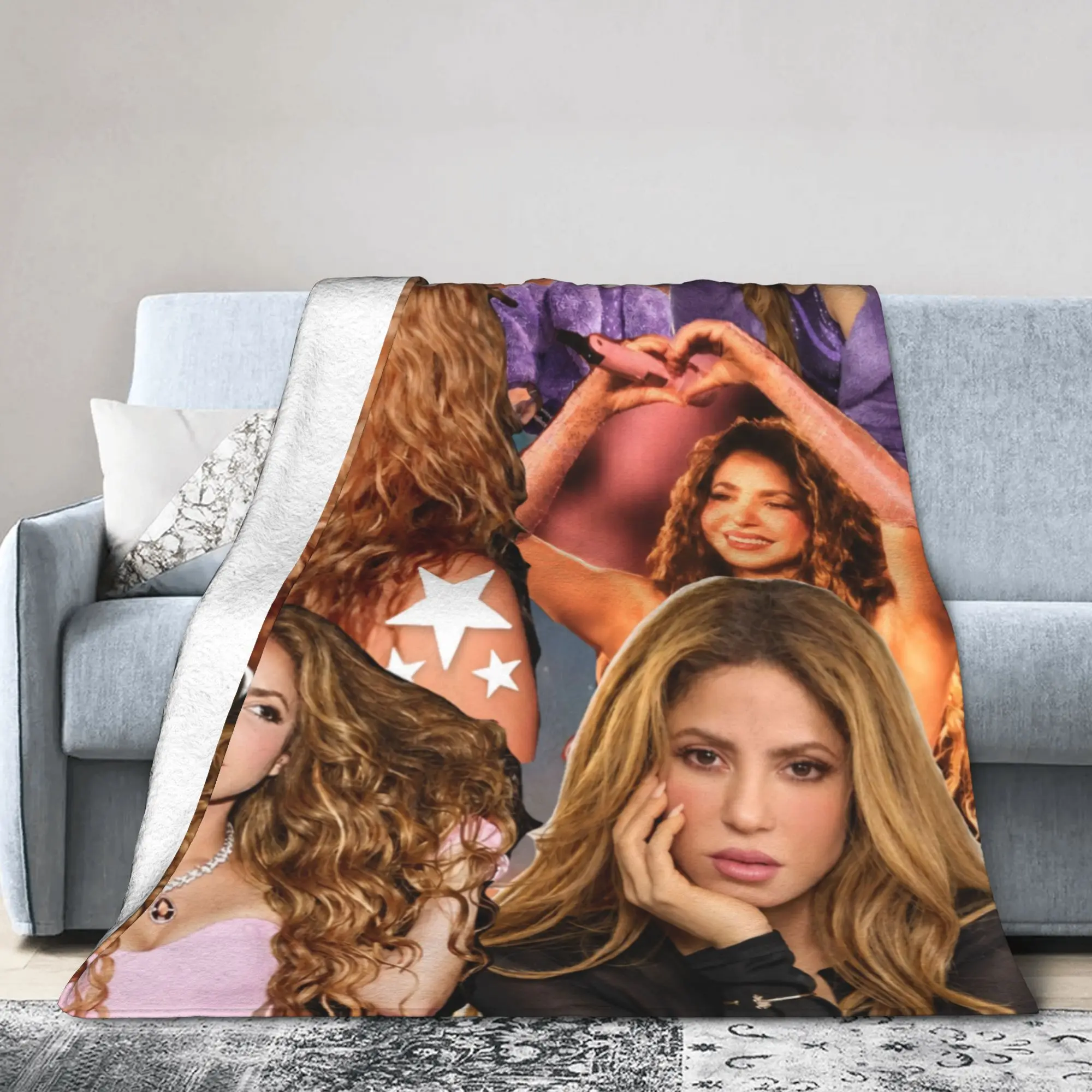 Shakira Colombian Singer Knitted Blankets  Flannel Throw Blankets Summer Air Conditioning Decoration Soft Warm Bedspread