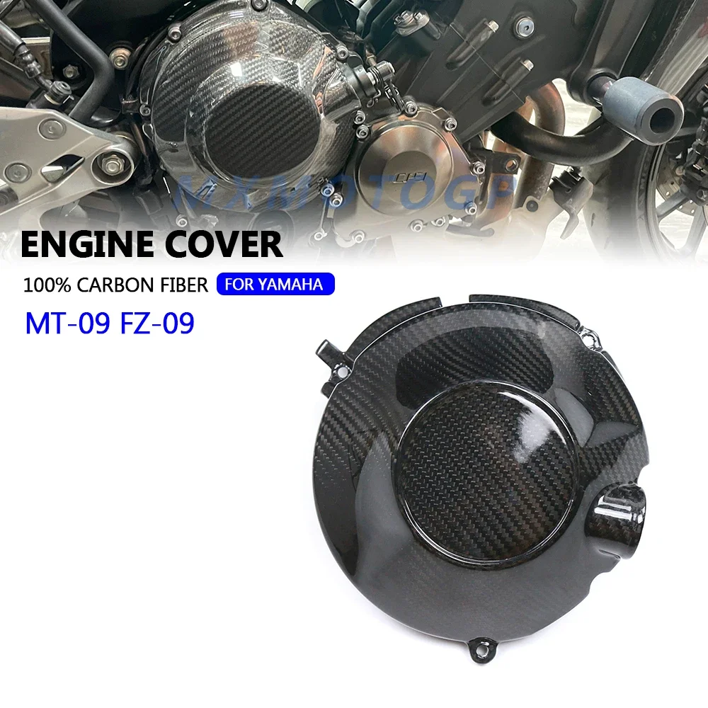

For Yamaha MT 09 MT09 FZ 09 2014 2015 2016 2017 2018 2019 2020 100% Carbon Fiber Engine Cover Protector Motorcycle Accessories