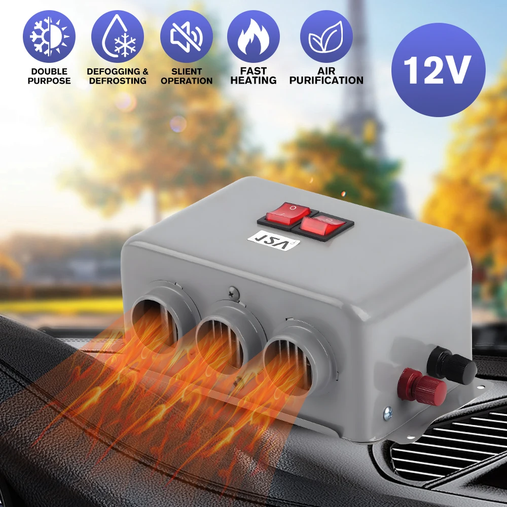 

Компактный автомобильный обогреватель 12 В, 3 отверстия, 800 Вт, зимний, быстрый нагрев, грелка, удаление мороза, низкий уровень шума для прицепа, кемпера, фургона, лодки