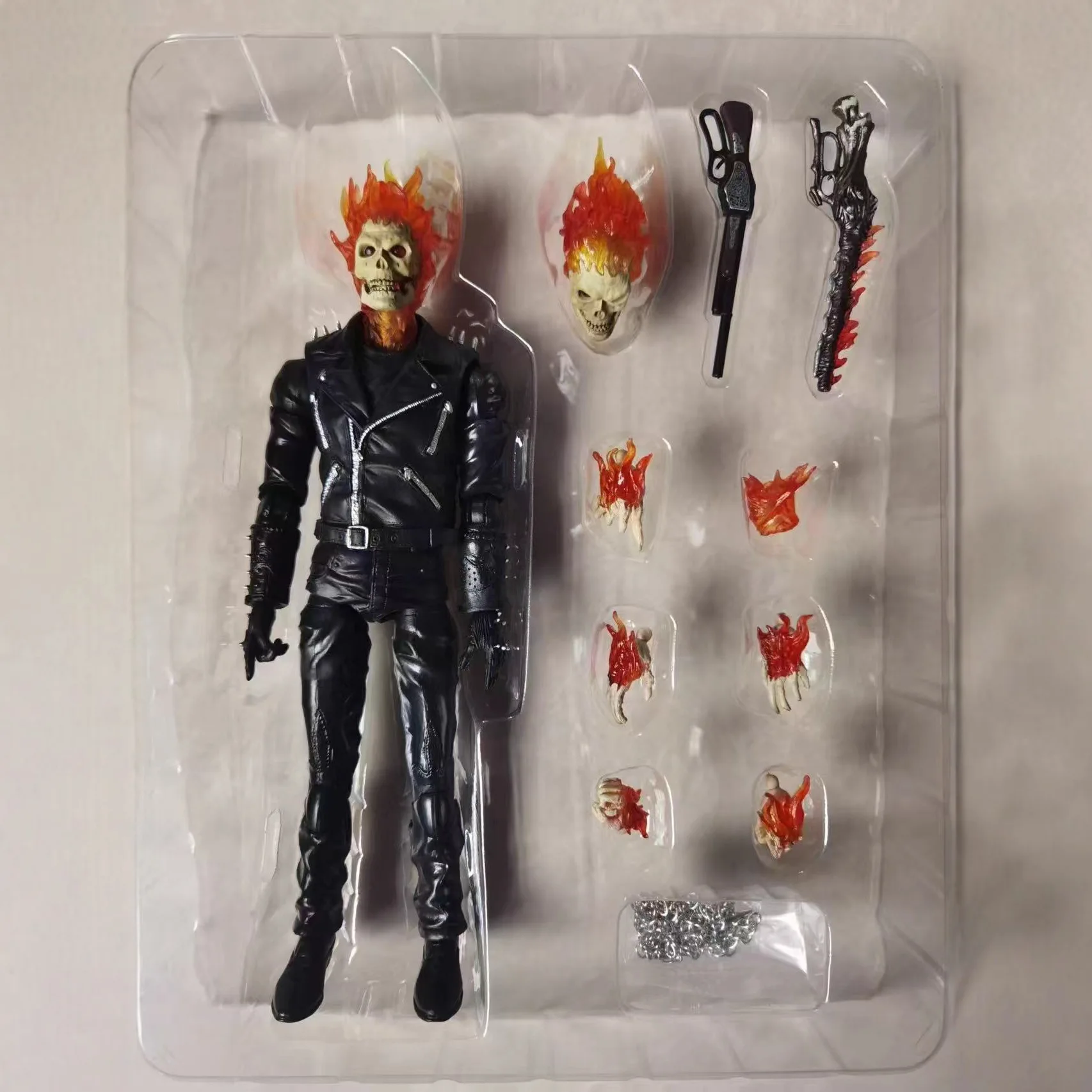 Hot Mov Ghost Rider Action Figure 10 Inch Jointed Movable Luminous Skeleton Super Hero Collectible Model For Adult Collection view 4