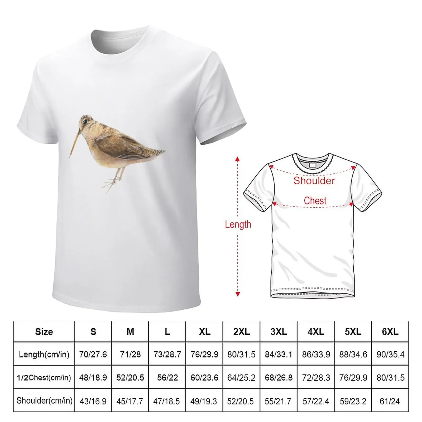 American Woodcock T-Shirt oversizeds boys animal print korean fashion mens big and tall t shirts