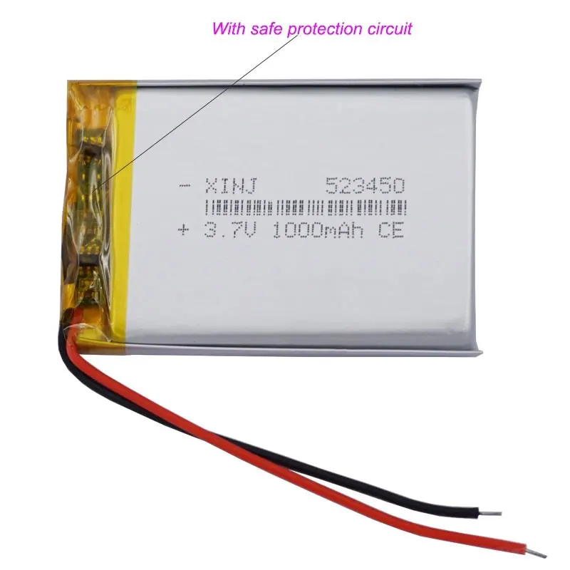 3,7 V 1000 mAh 523450   Batteria ricaricabile ai polimeri di litio Batteria agli ioni di litio per smartphone DVD MP3 MP4 Lampada a led Altoparlante Bluetooth
