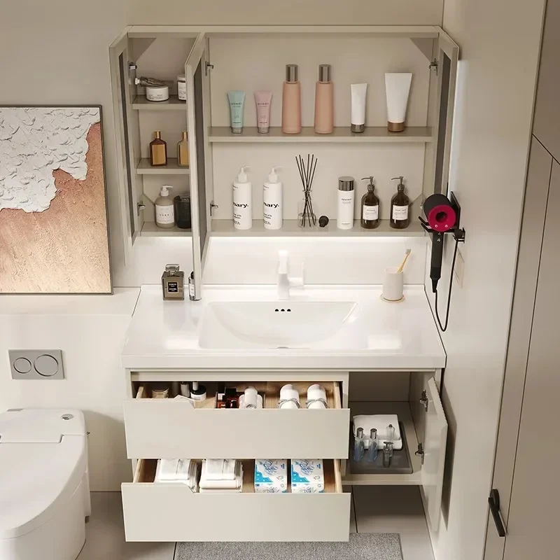 

Perfume Jewelry Bathroom Cabinet Vanity Organizer Mirror Space Saving Makeup Shelves Postmodern Vestidores Trendy Furniture