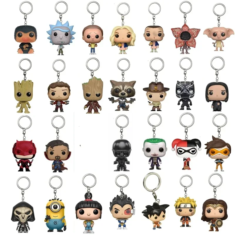 Funko Doctor Strange Super Heroes Woder Woman Morty Collection Keychain Toys Fantastic Beasts Niffer Rick Tracer Gift toys