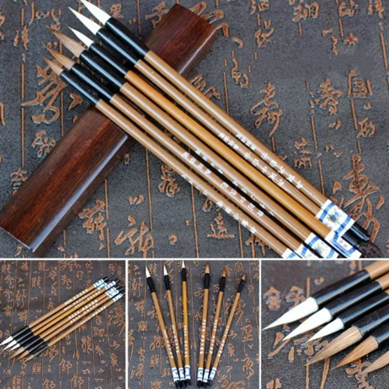 New 3Pcs Enlightenment Brush Calligraphy Practice Brush Student Practice Brush Beginner Calligraphy Brush Painting Stationery
