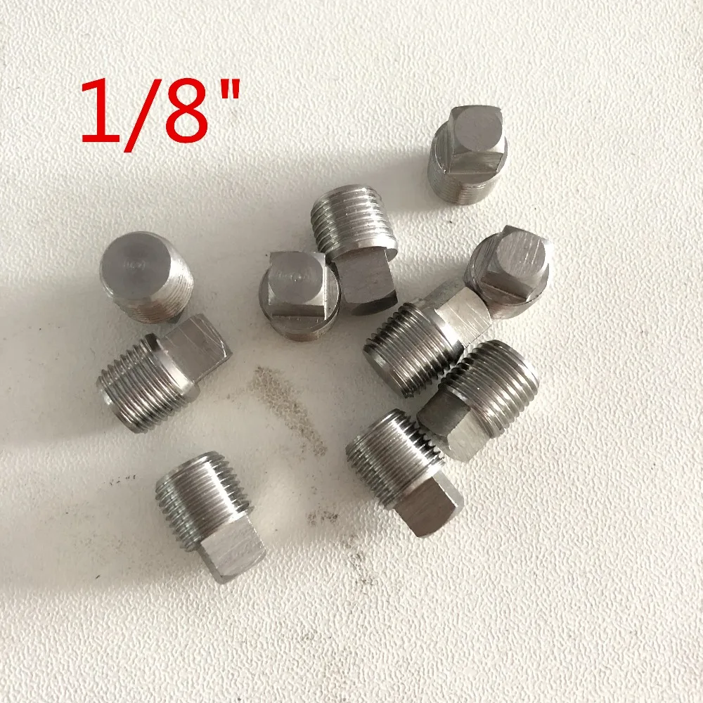 Bouchon de raccord de tuyau à tête carrée en acier inoxydable 304, 1/4 "3/8" 1/2 "3/4" 1 ", 5 pièces