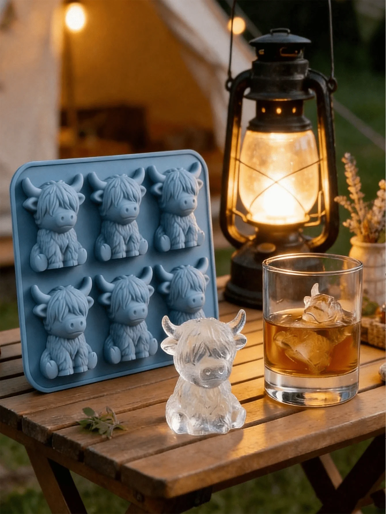 1pc Highland Cow Silicone Ice Cube Tray, 3D Cute Cow Shaped Silicone Ice Mold, Suitable For Whiskey, Cocktails And Baking, Silicone Mold Also Suitable For Easter And Holiday Decorations, Party Supplies, Kitchen Decor, sh260402110605352827797