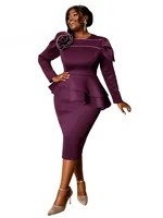 Vestidos africanos para mujer primavera 2025, vestido Midi africano de manga larga con cuello redondo para fiesta de noche, ropa africana Dashiki para mujer