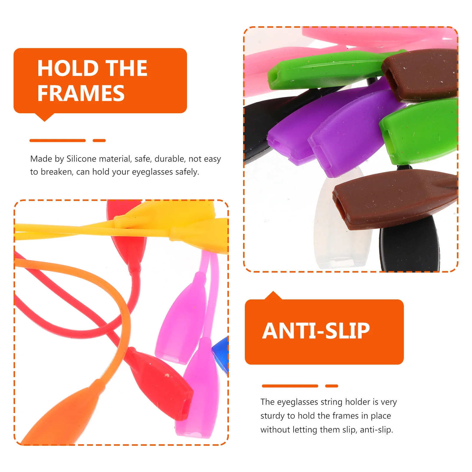 12 قطعة حبل مضاد للانزلاق للنظارات، حزام أمان قابل للتعديل، حامل نظارات خفيف الوزن، حزام أمان للنظارات #2