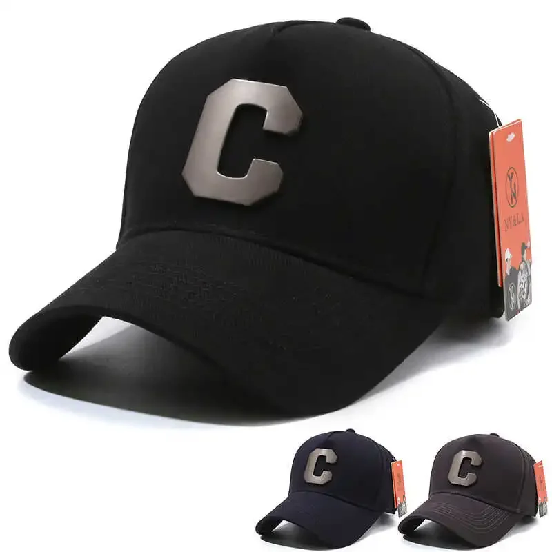

NY & LA men's and women's alloy C letter baseball cap big head circumference iron standard C large size widened cap