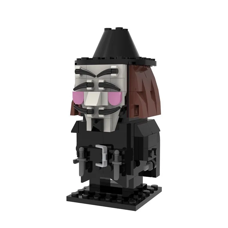 MOC Building Block V Word Vendetta Mask Jason Magic Hockey B1 Fighting Robot Toy Obi-Wan Square Head Collection Bricks Kids Toy view 2