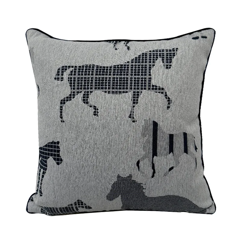 

45X45CM Blue Simple Throw Pillow Cover Nordic Luxury Stamping Waist Cushion Cover Decor Home Decorative Pillowcase 2025 New