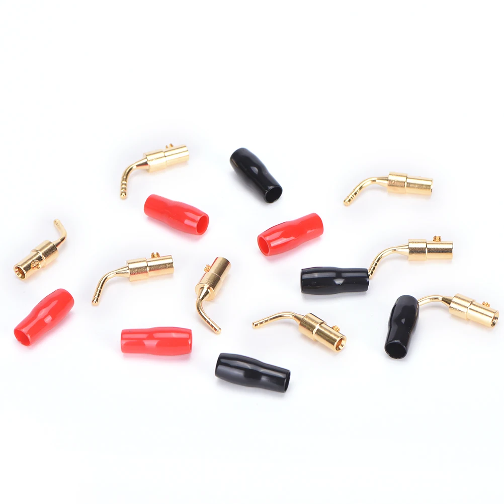 2MM Speaker Terminals Wire Pin Plug Banana Plugs Connectors Screw Lock Cable Adapter With Rubber Covers Set 8PCS