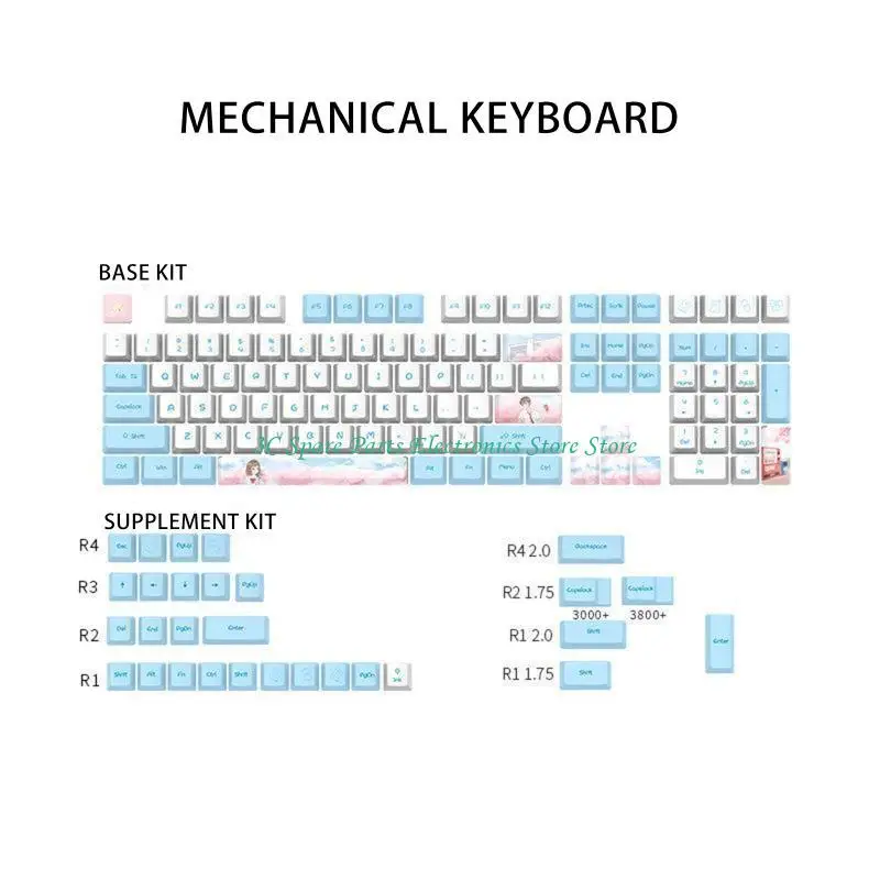 

SZ Electronic Game Keycaps Dye Sub PBT OEM Keycap for GK61/64/68/75/84/87/96/980/104/108 Mechanical Keyboard 130 Keys