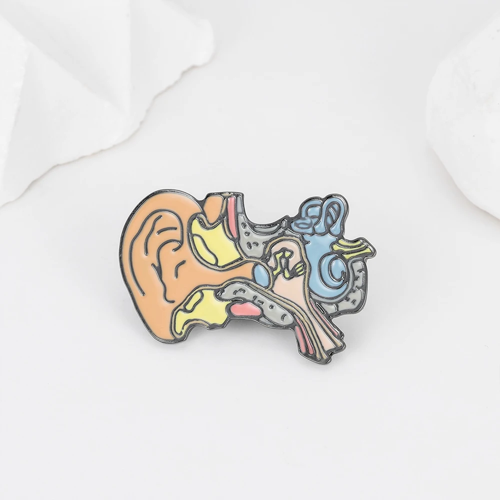 Hanreshe Cochlea Anatomy Brooch Medical Ear Enamel Pin Otolaryngology Biology Jewelry Accessories for ENT Doctor Nurse Student