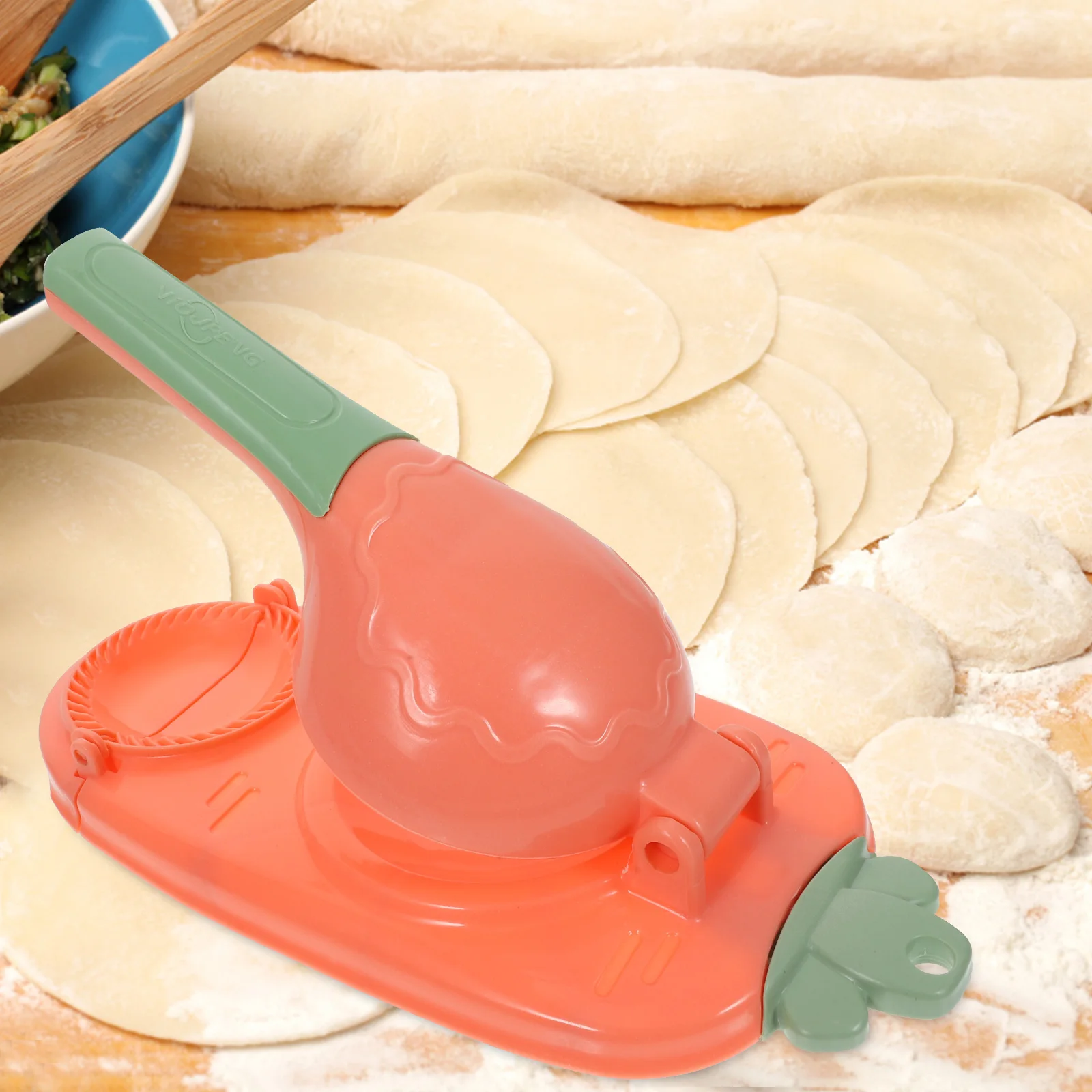 

Dumpling Wrapper Maker Pink Manual Press Tool Home Kitchen 2in1 Mold Food Grade Easy Use Convenient Dough Presser