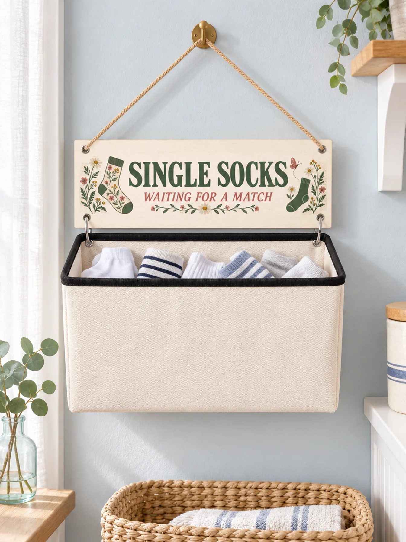 2 wall mounted storage bags for wildflowers in the countryside, wardrobe hanging bags, suitable for underwear, bras, socks, unde